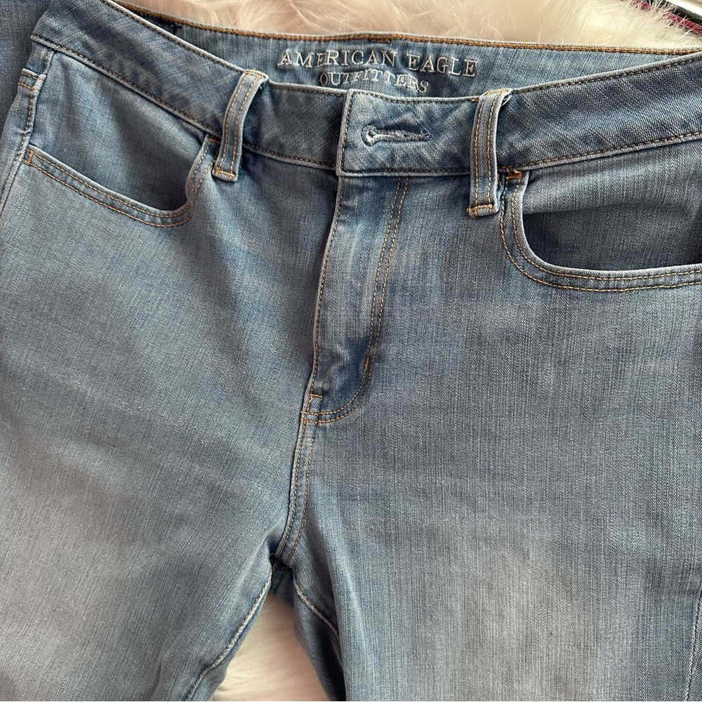 American Eagle Outfitters High Rise Jegging 360 Super Stretch Size 10L Lt Blue